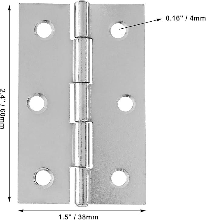 Murtenze 12 Pack 2.5 Inch Door Hinge, Silver Butt Hinges with Mounting Screws
