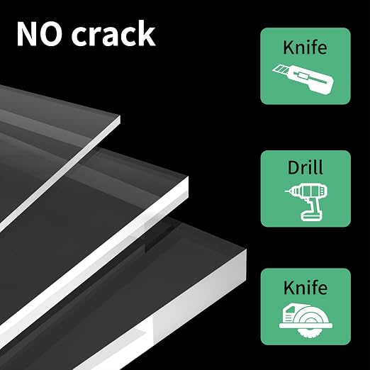 (5 Pack) 1/8”(3mm) Thick Clear Acrylic Sheets,16X20 Plexiglass Sheets for Craft, Sign Blank, DIY Display Project, Cut with Saw or Hand Tools