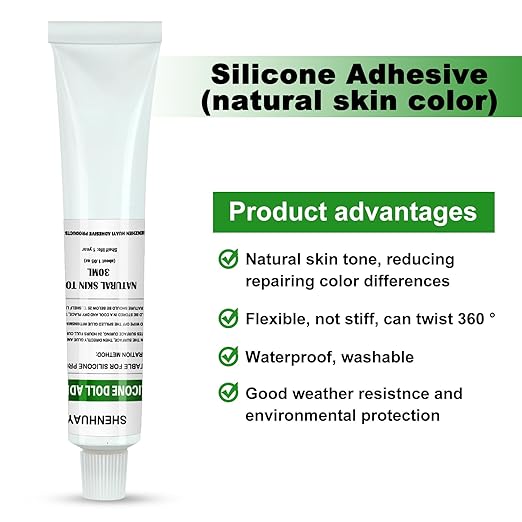 Silicone Adhesive Skin Tone Soft Silicone Doll bonding Filling Special Effects Makeup Repair Model Making Strong Waterproof Seal Stronger Adhesion 1.12 oz