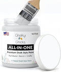 Chalky Chicks 16 Fl Oz Matte CottonTail White Chalk Paint for Furniture Without Sanding - No Prep Furniture Paint No Sanding All in One for Crafts, Wood, Cabinet, Walls, Metal, Dresser, Farmhouse