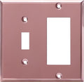 ENERLITES Combination Toggle Switch and Decorator Receptacle Metal Wall Plate, Corrosion-Resistant, Stainless Steel 201, Standard Size 2-Gang 4.50" x 4.57", UL Listed, 771131-PRG, Polished Rose Gold