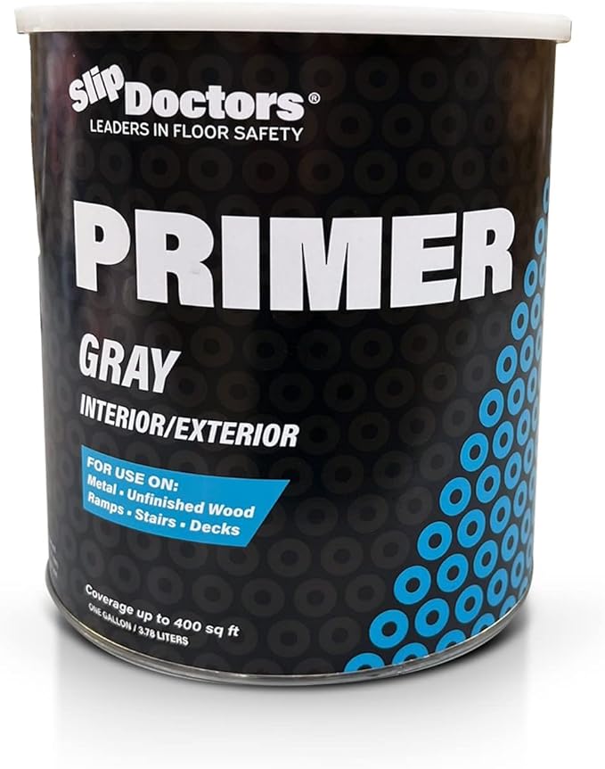 Slip Doctors Epoxy Paint Primer (Gallon) for Wood, Metal and Concrete – Ideal for Exterior and Interior Floors and Stairs – Fast Drying & Corrosion Resistant