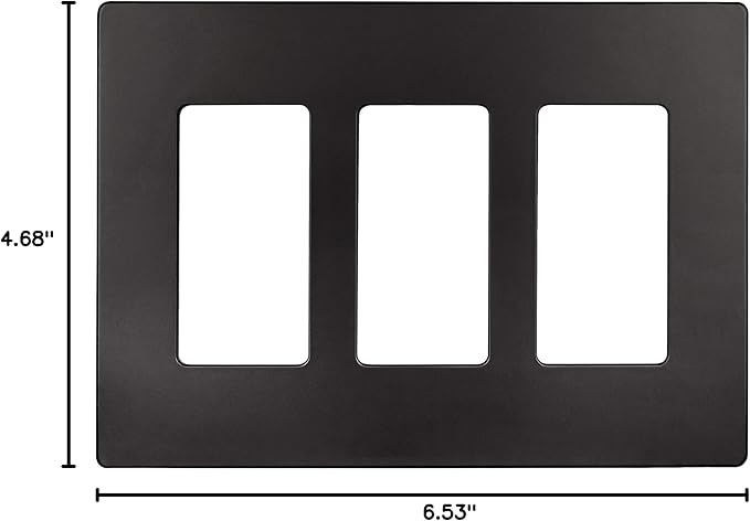 ENERLITES Elite Series Screwless Decorator Wall Plate Child Safe Outlet Cover, Size 3-Gang 4.68" H x 6.53" L, Unbreakable Polycarbonate Thermoplastic, SI8833-DB, Glossy, Dark Bronze