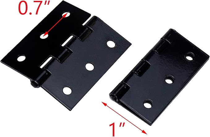 T Tulead Black Door Hinges Iron Cabinet Hinges Door Hardware Interior Door Hinges Gate Hinges Barn Hinges 2-Inch Pack of 12 with Screws