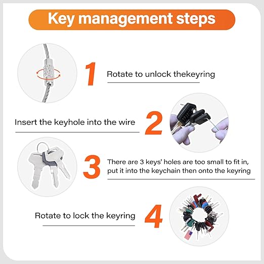 42 Pcs Equipment Keys Master Set, Compatible with CAT Caterpillar Bobcat JCB John Deere Case Kubota Volvo Komatsu Hyster Jlg Yanmar, Construction Heavy Equipment Ignition Keys with US Flag Keychain