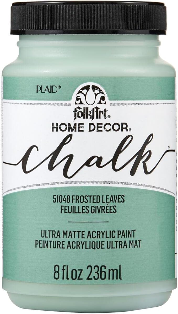 FolkArt Home Décor Chalk Paint, Frosted Leaves 8 fl oz Acrylic Chalk Paint with an Ultra Matte Finish, 51048