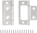 Biaungdo 12 Pcs Non-Mortise Door Hinges, 2 inch x 0.9 inch Bifold Butt Cabinet Hinges Vintage Furniture Hardware Antique Door Hinge with Screws for Door, Windows, Cabinet, Cupboard(White Nickel)