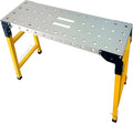 Folding Scaffolding Platform 1100 Lbs Height Adjustable Anti Slip Steel Step Ladder Stool with Galvanized Coating Anti-Slip Feet for Construction Car Washing Roof Snow Removal（35.5" Wide）