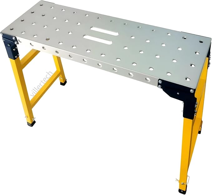 Folding Scaffolding Platform 1100 Lbs Height Adjustable Anti Slip Steel Step Ladder Stool with Galvanized Coating Anti-Slip Feet for Construction Car Washing Roof Snow Removal（35.5" Wide）