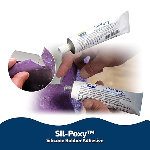 Smooth-On SIL-Poxy™ Rubber Silicone Adhesive, 0.3 oz Tube – Flexible RTV Silicone Glue for Silicone Rubber Repair & Bonding, Strong Waterproof Sealant (Packaging May Vary)