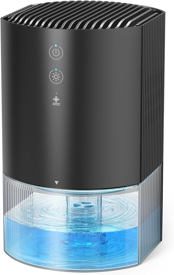 Small Dehumidifiers for Bathroom, Bedroom, Dorm Room, Home, RV, Closet, Wardrobe, Office, Portable Dehumidifier with Auto Shut Off, Auto Defrost, Colorful Light, Ultra Quiet, Energy Saving, 35 OZ