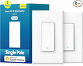 meross Smart Light Switch 2 Pack Supports Apple HomeKit, Siri, Alexa, Google Assistant & SmartThings, 2.4GHz Wi-Fi Single Pole Light Switch, Neutral Wire Required, No Hub Required
