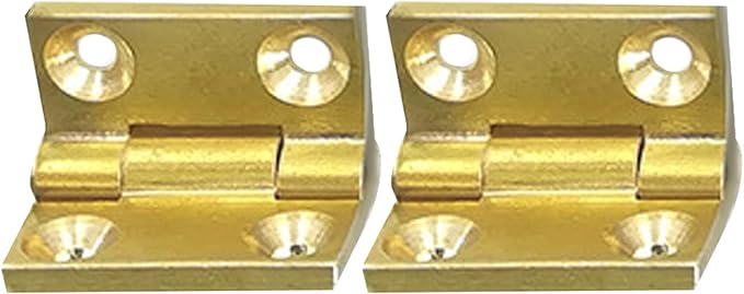 dophee 4Pcs Mini Solid Brass Hinges, 90 Degree Small Butt Hinges Connectors for Jewelry Gift Box Wooden Case Delicate Boxes Doll House Model Making Folding Pages, 19x12.5mm/0.75"x0.49"