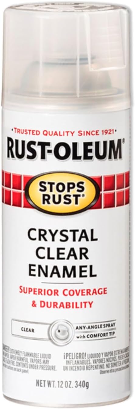 Rust-Oleum 7701830-6PK Stops Rust Spray Paint, 12 oz, Gloss Crystal Clear, 6 Pack