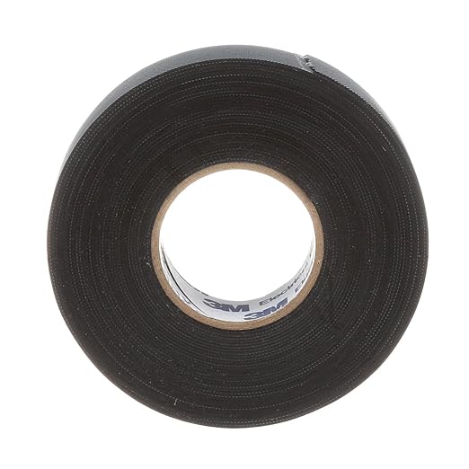 3M Temflex Rubber Splicing Tape 2155, 1-1/2 in x 22 ft, General Purpose Self-Fusing Electrical Insulating Tape, Black, HT002001119, 1 Roll
