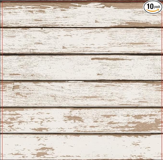 COMSTICKC Peel and Stick Faux Wood Wall Sticker Wall Panels, 10 Pcs of 12" x 12", Ultra-Light Thin PVC 3D Fake Wood Shiplap Self-Adhesive Wall Covering Wallpaper for Interior Farmhouse Decor