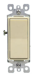 Leviton 15 Amp, 120/277 Volt, Decora Rocker 4-Way AC Quiet Switch, Residential Grade, Grounding, 5604-2I, Ivory