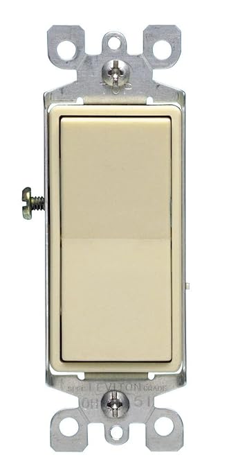 Leviton 15 Amp, 120/277 Volt, Decora Rocker 4-Way AC Quiet Switch, Residential Grade, Grounding, 5604-2I, Ivory