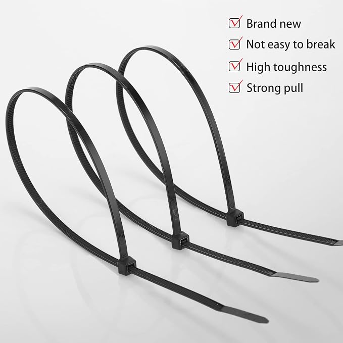 Shappy 500 Pack Long Zip Ties Heavy Duty, Ultra Exclusive Strong Cable Ties Large Industrial Electrical for Indoor Outdoor Plastic Wraps(Black,18 Inch)