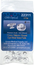 GMS Optical« Premium Grade Soft Silicone - Round - Shape, Screw-on, Click-on, Slide-in, Silicon Nose Pads (Available Sizes 7MM,9mm,11mm,) Sold in Pairs (10, Round-Shape Slide-in 9MM)