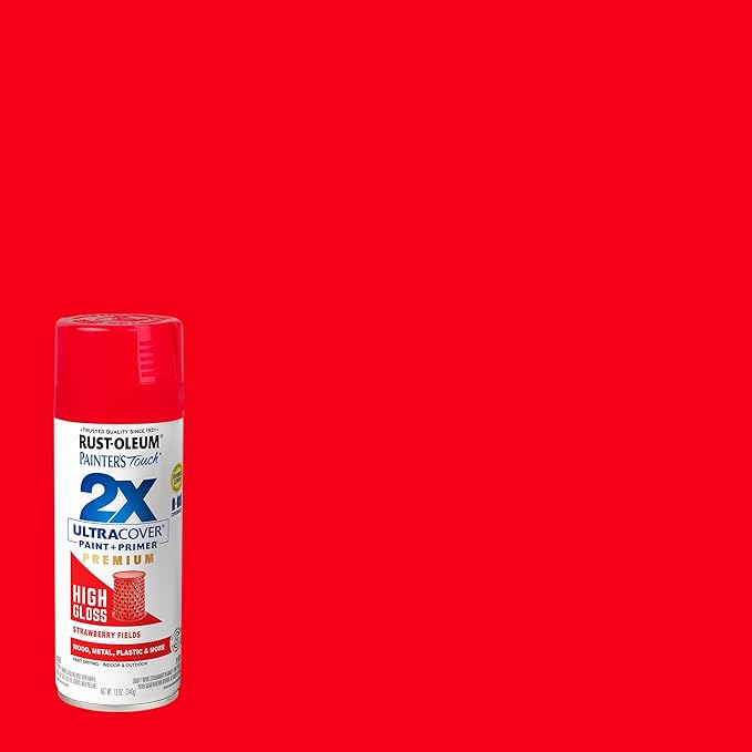Rust-Oleum 331180 Painter's Touch 2X Ultra Cover Spray Paint, 12 oz, High Gloss Strawberry Fields