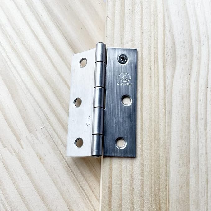 2pcs 304 Stainless Steel 3-inch Folding Butt Hinges Home Furniture Hardware Door Hinges for Door Case Lid Wooden Box Chest (75mm x 50mm x 1.5mm)