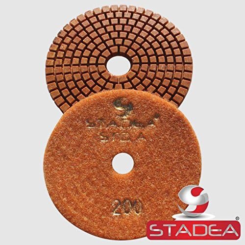 Grit 200 (10 Pieces) 5" Diamond Polishing Pads for Granite Marble Concrete Stone polishing Wet Grinder