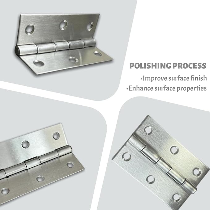 6 PCS 3 inch Stainless Steel Butt Door Hinges with Screws, Brushed/Satin Finish, 1.3mm Thick Small Cabinet & Box Hinges, Silver