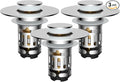 Hibbent 3 Pack Upgraded 3 in 1 Bathroom Sink Drain Strainer, Universal Pop Up Stopper with Removable Stainless Steel Filter Basket Hair Catcher, Sink Plug for 1.1''~2.36'' Basin, Brass Core, Chrome