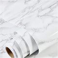 practicalWs Marble Wallpaper Granite White and Gray Wall Paper Roll 47.2" x 197" Kitchen Countertops Cabinet Furniture is Renovated Thick Vinyl Easy to Remove Without Leaving Glue