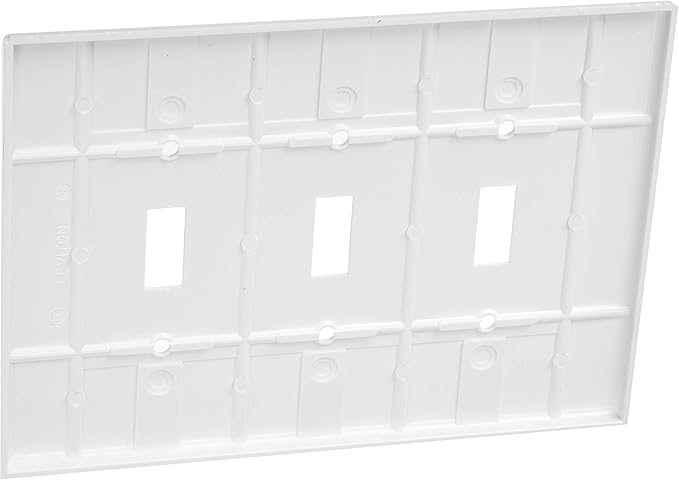 Leviton 3-Gang Toggle Switch Wallplate, Oversized, Thermoset, 88111, White