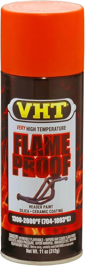 VHT SP114 Flameproof Coating Very High Heat Spray Paint – Orange Flat Finish – 11 oz Aerosol Can
