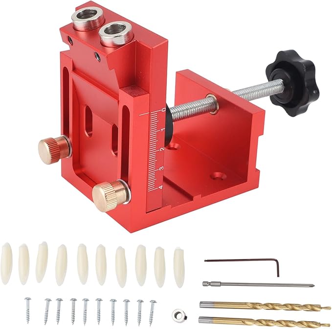 Woodwork Guides Joint Angle Tool Carpentry Locator Pocket Hole Jig Tool Kit Precision Positioning Multifunction Inclined Hole Locator Positioner for Woodworking Angle Drilling