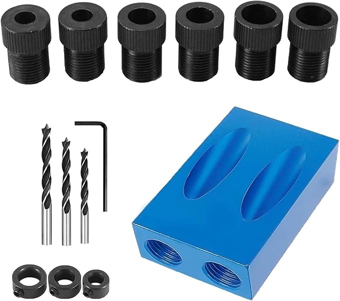 Pocket Hole Jig Dowel Drill Joinery Kit Carpenters Wood Woodwork Guides Joint Angle Tool Carpentry Locator Craft DIY Woodworking Wood 14Pcs