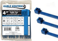Kable Kontrol Metal Detectable Blue Zip Ties 100 Pcs, 4 Inch, 18 Lbs Test | Iron Infused Cable Ties, Self-Locking, Metal Detector Compatible, Material Complies FDA Standards