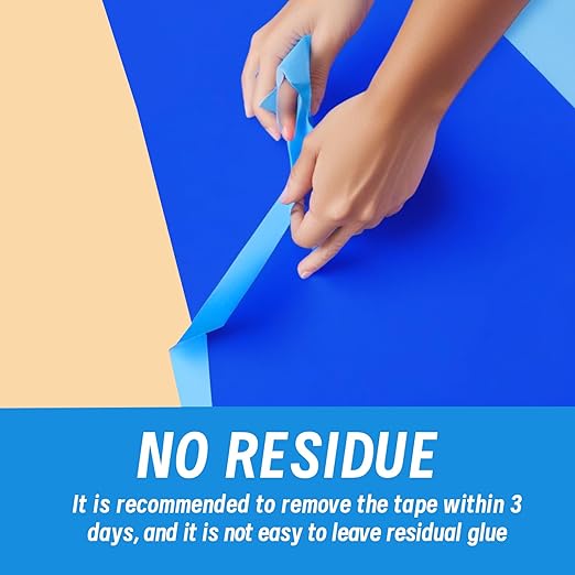 4 Rolls Blue Painters Tape, 1Inch x 55 Yards - Multi-Surface Masking Tape for Wall Painting & DIY Home Use