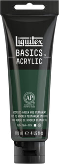 Liquitex BASICS Acrylic Paint, 118ml (4-oz) Tube, Hooker’s Green Hue Permanent