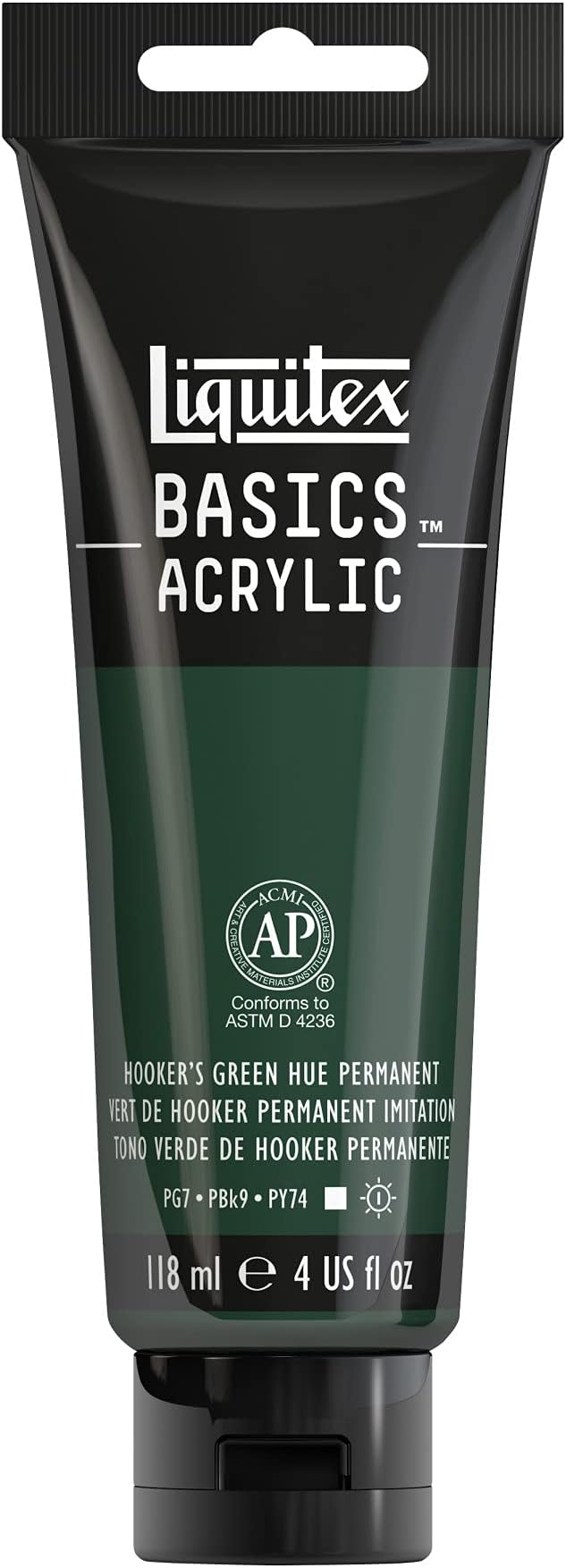 Liquitex BASICS Acrylic Paint, 118ml (4-oz) Tube, Hooker’s Green Hue Permanent