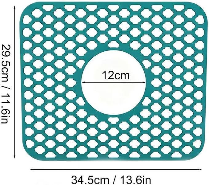 Kitchen Sink Mat 13.6 x 11.6in Silicone Sink Mat Non Slip Sink Protector for Farmhouse Kitchen Green