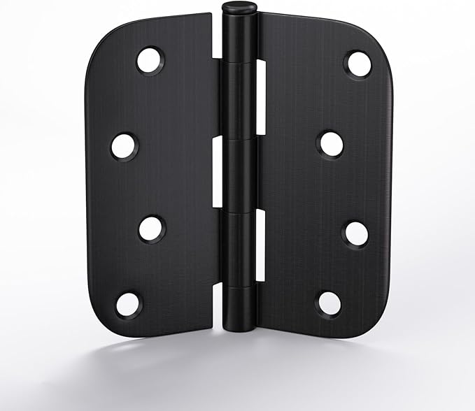12 Pack goldenwarm 4 inch Oil Rubbed Bronze Door Hinges Exterior Door Hinges - Residential Hinges for Interior and Exterior Doors, 5/8" Radius Corners, Iron