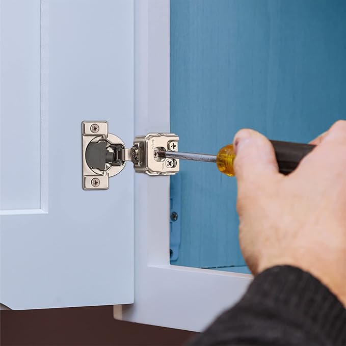 Chibery 20 Pack 1-1/4" Overlay 3D Soft Close Concealed Hinge for Face Frame Door, Smooth Slow Self Closing Hinges, Satin Nickel, Hidden 105° Open Angle Stainless Steel Hinge for Kitchen Cabinet Door