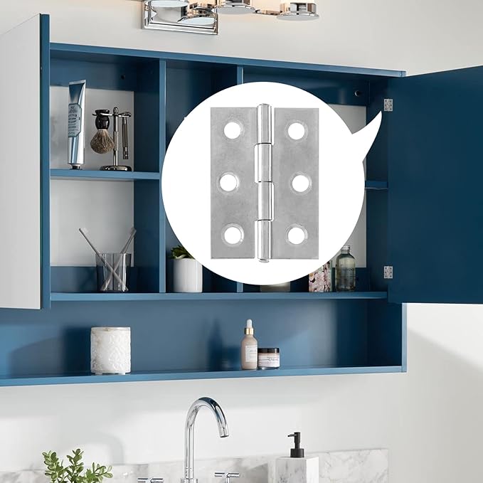Murtenze 16 Pack 2 Inch Door Hinge Cabinet Hinge,Silver Butt Hinges Ball Bearing Window Outdoor Hinges with Mounting Screws