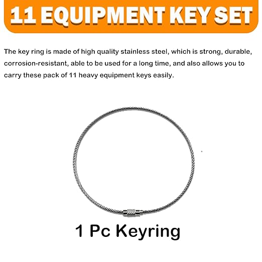 11 Heavy Equipment Master Keys Construct Machine Keys for Cat 5P8500 JCB 14607JD Hyster 166 Komatsu 787 ForkliftsToyota Bobcat JLG