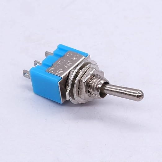 Taiss 10Pcs SPDT Mini Toggle Switch 3 Pin 3 Position ON/Off/ON Miniature Toggle Switches AC 125V/6A Toggle Switch MTS-103