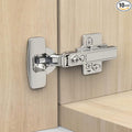 Chibery 10 Pack Frameless Full Overlay Soft Close Concealed European Hinges, Self Closing Satin Nickel, 105 ° Open Angle 4D Adjustment, Speed Control, Clip On, Stainless Steel for Cabinet Door
