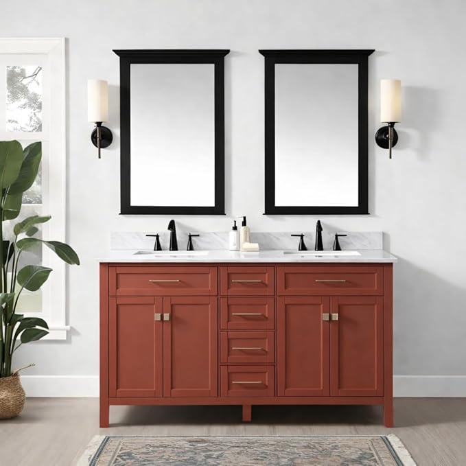 ALL-IN-ONE Paint by Heirloom Traditions, Brick (Burnt Cinnamon), 8oz Sample - Durable cabinet and furniture paint. Built in primer and top coat, no sanding needed. Includes our 30 featured color card.