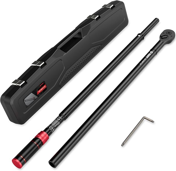 VANPO 1" Drive Torque Wrench 300-1800 Ft-Lb, 70.9" Leverage | 24-Tooth, Heavy-Duty Torque Wrench Set with Hex Key for Industrial Equipment, TTrucks,Excavator