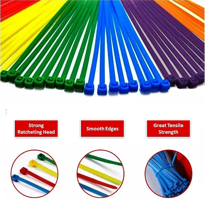 Kable Kontrol Fluorescent Orange Zip Ties 4 Inch 100 Pcs, 18 Lbs Tensile Strength, Self-locking Nylon Colored Cable Ties Wire Wraps for Indoor or Outdoor Use… | Nylon Plastic, Self Locking, UL Listed, Indoor Use