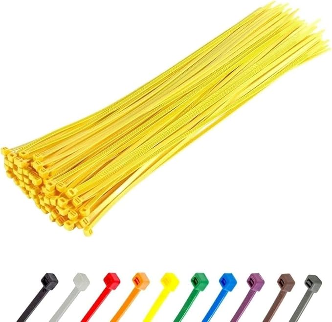 GTSE 12 Inch Yellow Zip Ties, 9,000 Bulk Contractors Pack, 50lb Strength, UV Resistant Long Nylon Cable Ties, Self-Locking 12" Tie Wraps, Full Carton