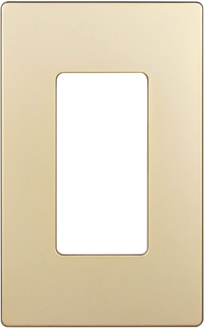 ENERLITES Elite Series Screwless Decorator Wall Plate Child Safe Outlet Cover, Gloss Finish, Size 1-Gang 4.68" H x 2.93" L, Unbreakable Polycarbonate Thermoplastic, SI8831-GD, Gold